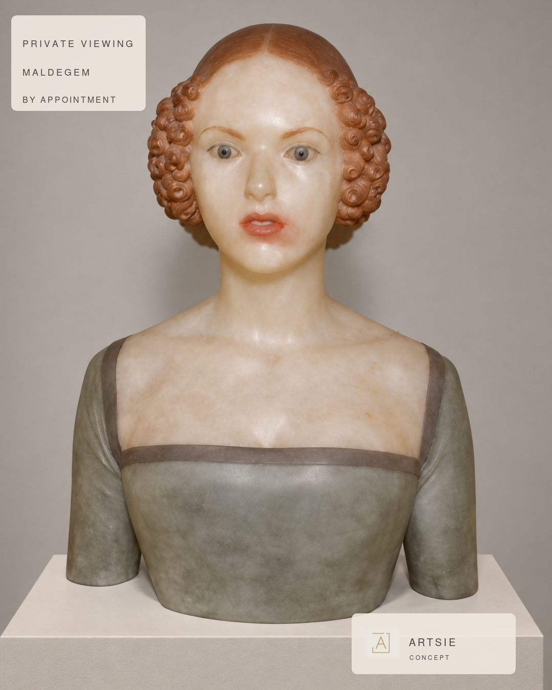 Dama del pintalabios, unique alabaster sculpture by Gerard Mas
