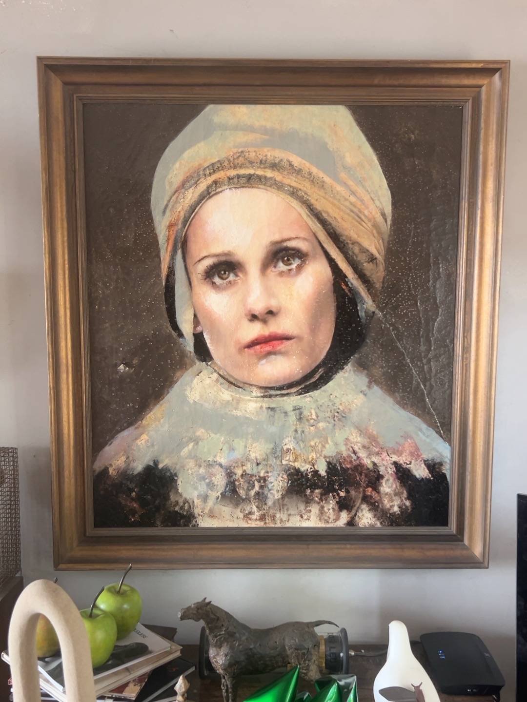Ladies and Maidens 4, mixed media portrait by Lita Cabellut, 2014