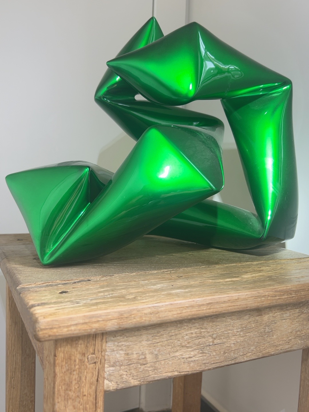 Steel Object in green chrome lacquer by Willi Siber, 2019
